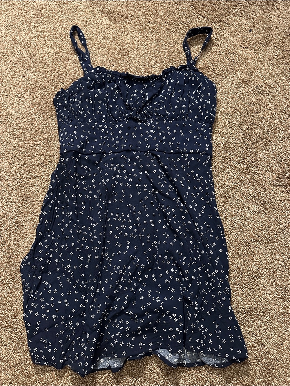 Navy Floral Spaghetti Strap Dress - XL